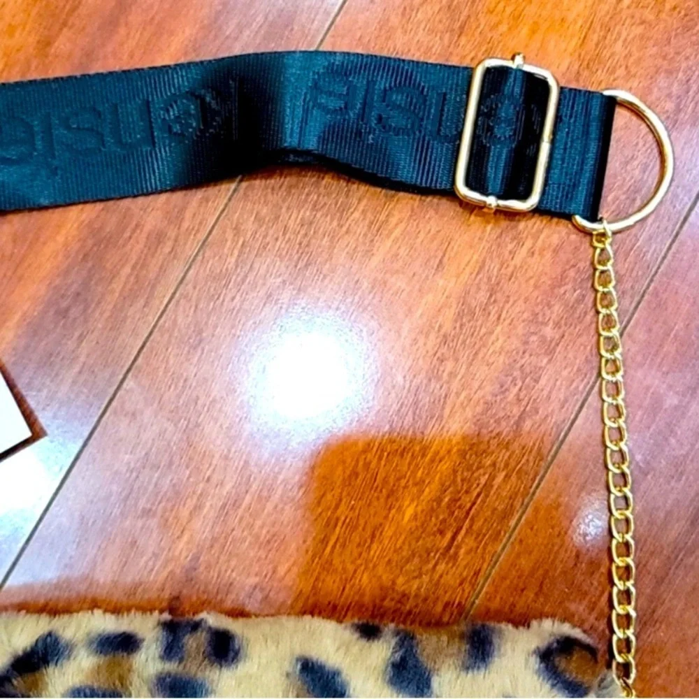 BELT BAG: Leopard Faux Fur Crossbody w/Small Detachable Change Purse, NWT